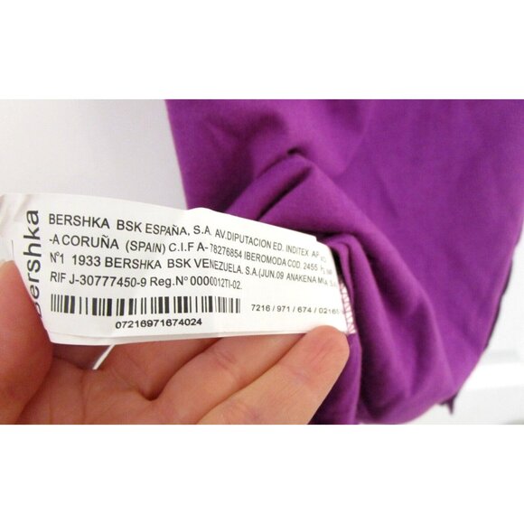 BSK Casual Connection by Bershka Women One Shoulder Top - Med. Cotton Purple NWT - Picture 16 of 16